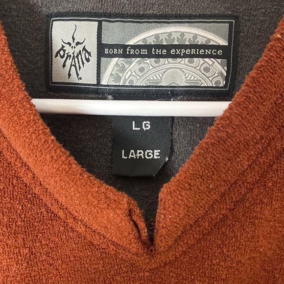 Vintage Prana V-Neck Sweater Terry Cloth Made in USA Maroon oversized Size Large - Picture 4 of 5